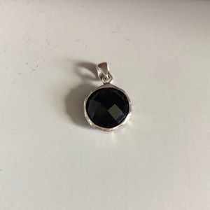 Sterling Silver Faceted Onyx Pendant